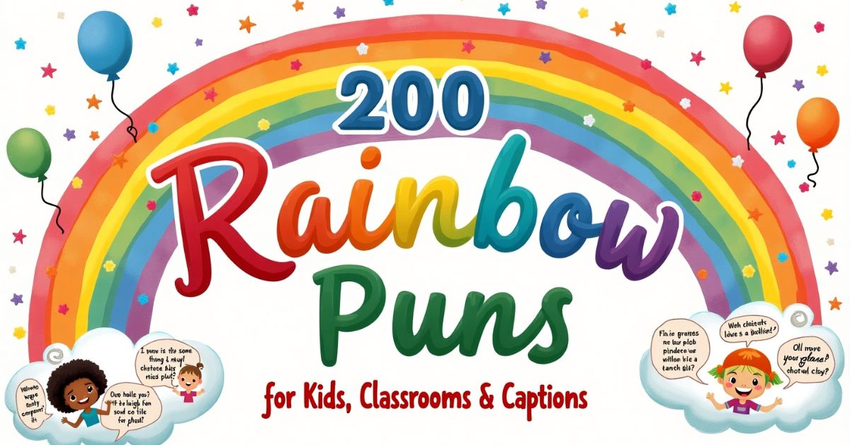 200 Rainbow Puns for Kids, Classrooms & Captions